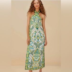 FARM Rio Tropical Green and Yellow Maxi Dress